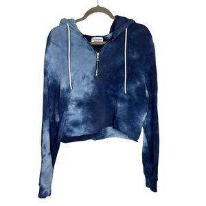 Cotton Citizen Tie-Dye Quarter Zip Hoodie M Blue